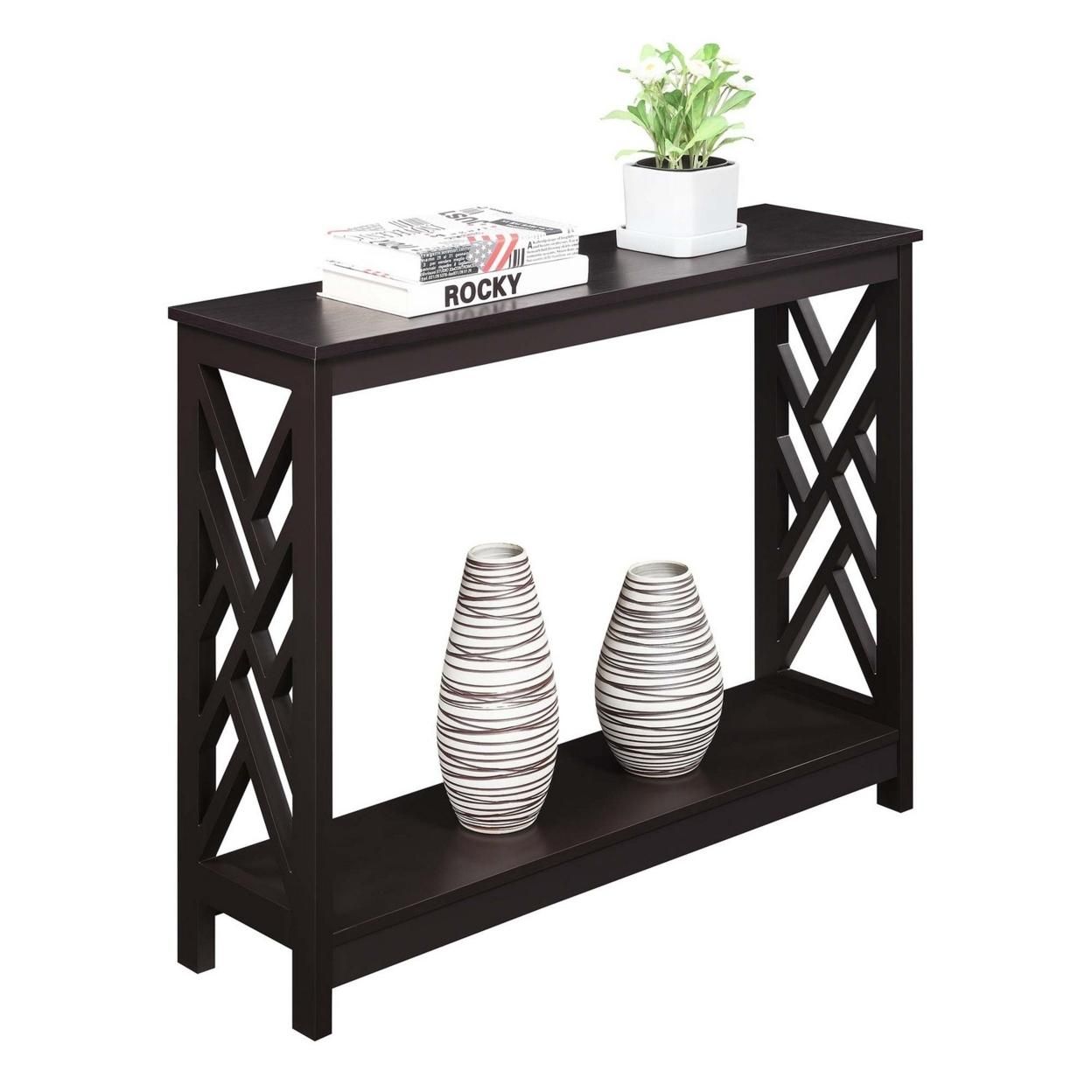 Titan Console Table with Shelf, Espresso