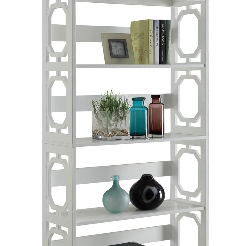 Omega White 5 Tier Bookcase