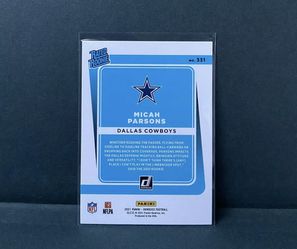 MICAH PARSONS 2021 Donruss Football Rated Rookie Base Card #331 Dallas Cowboys🔥 Thumbnail