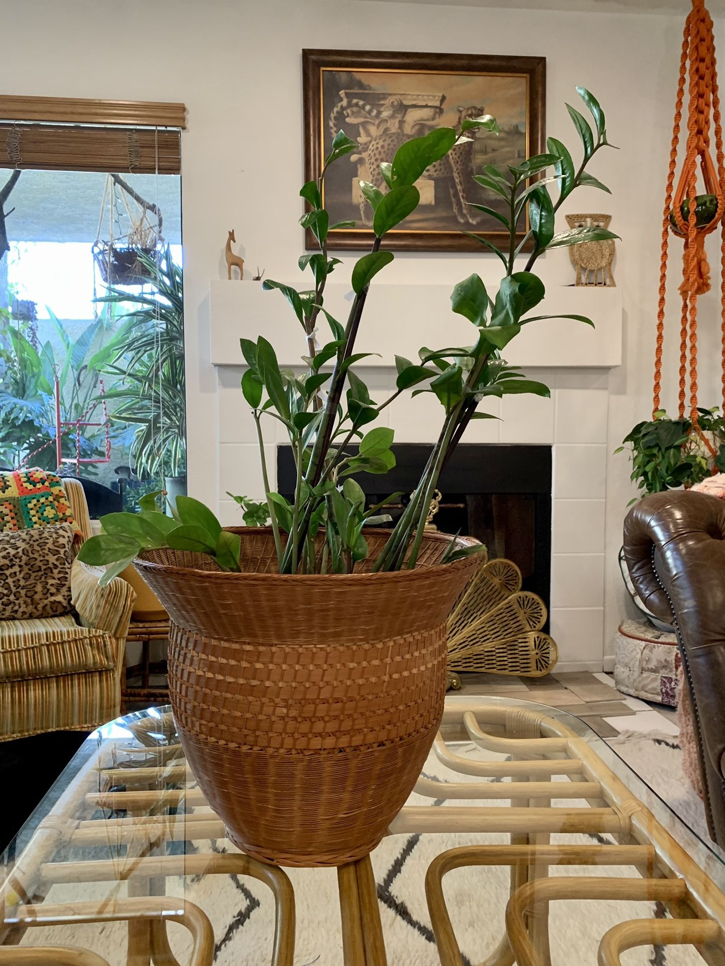 Vintage Basket Hand Woven Plant Basket