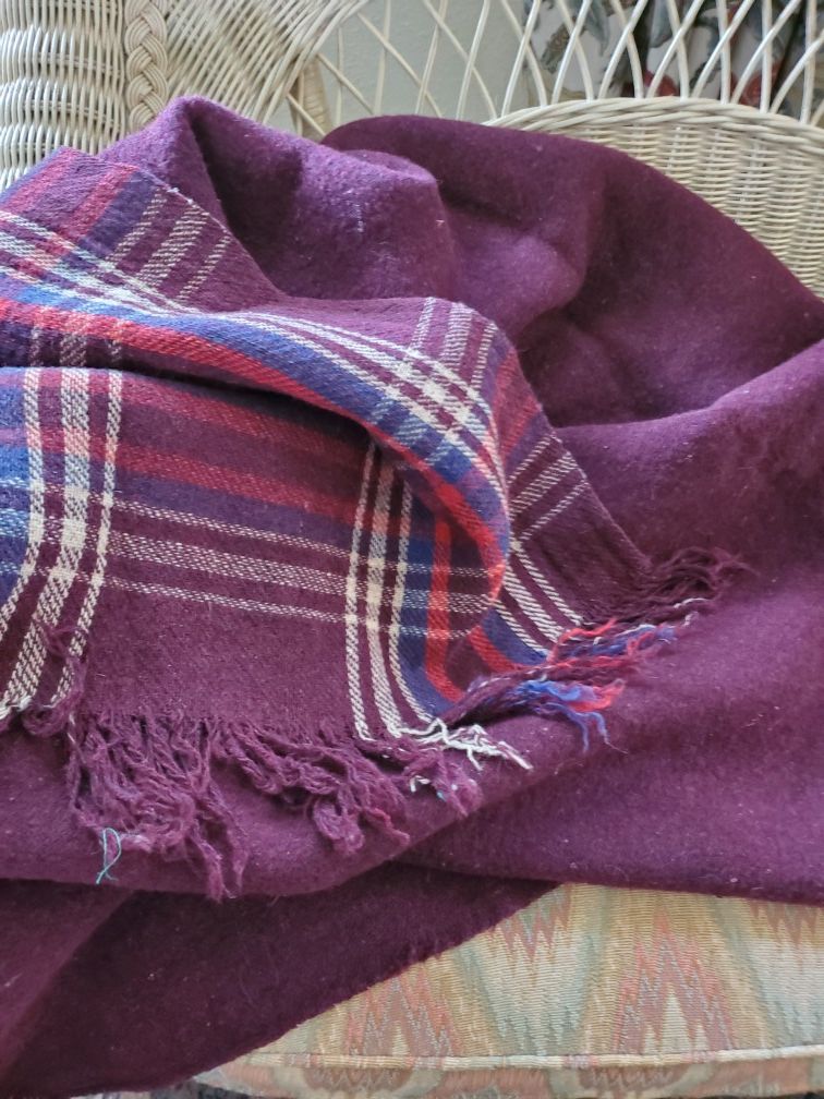 Vintage wool stadium blanket or throw