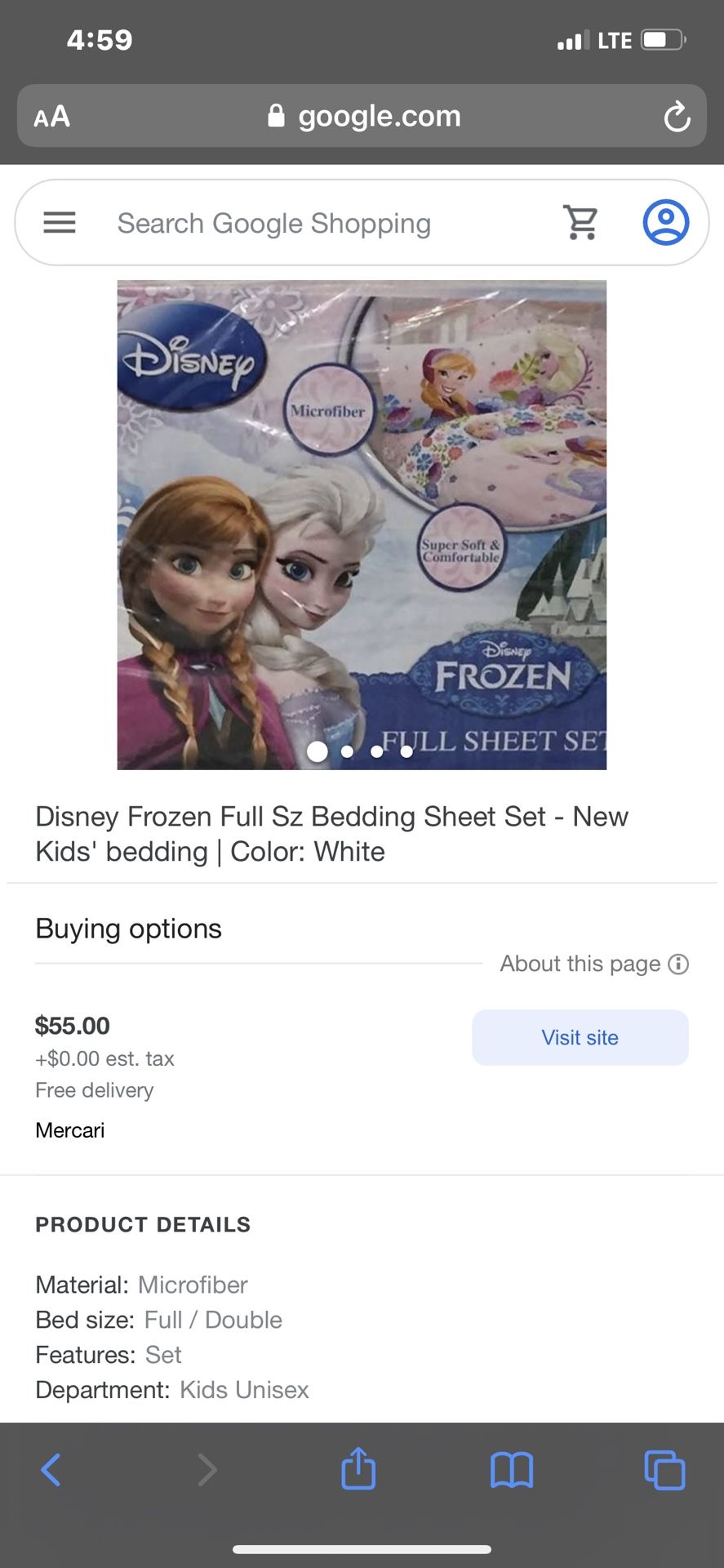 Unopened Frozen Bed Set