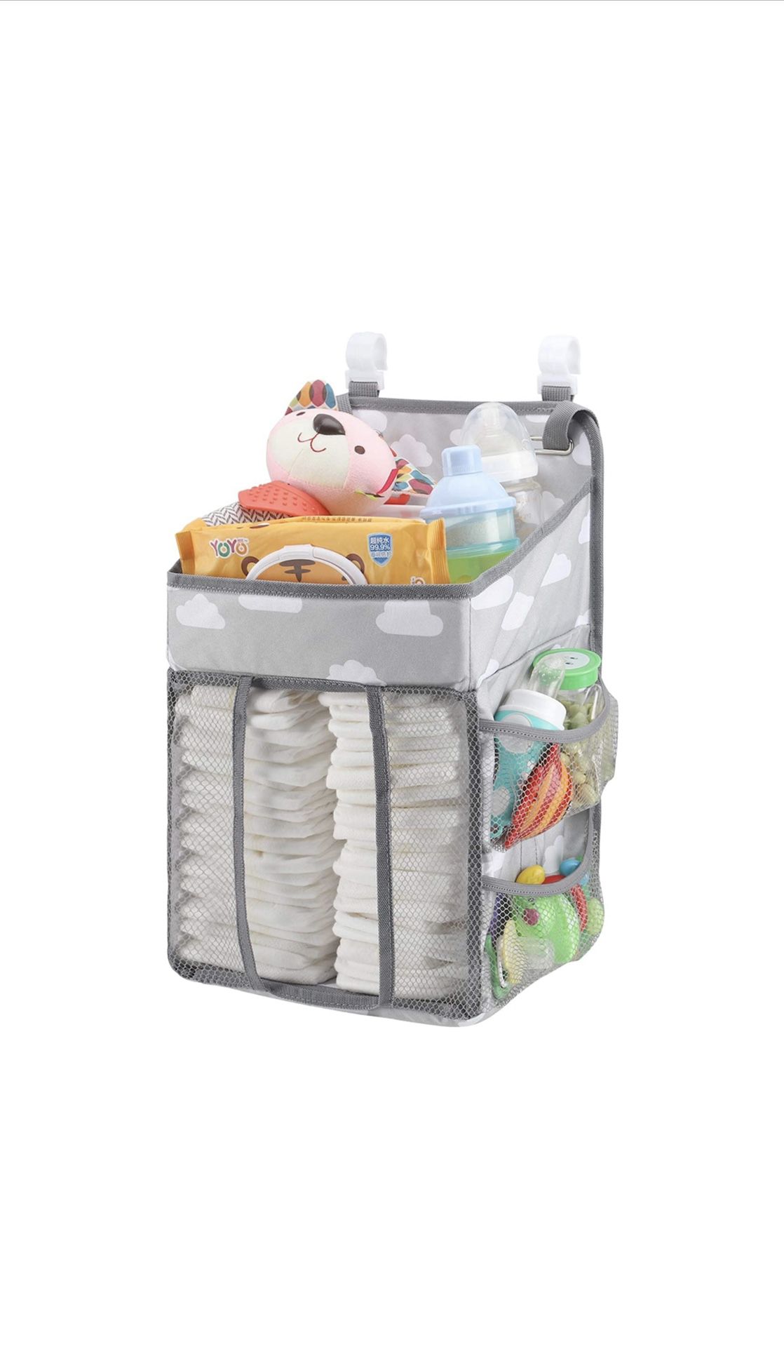  Baby Diaper Caddy Organizer, Diaper Stacker, Baby Crib Hanging Classified Storage Bag Organizer for Changing Table, Crib, Playard or Wall & Nursery O