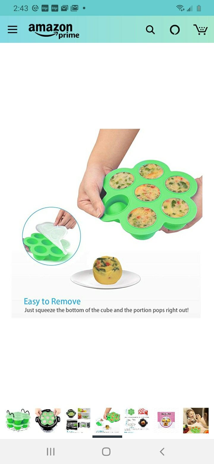 PRAMOO Silicone Egg Bites Molds and Steamer Rack Trivet with Handles for Instant Pot Accessories, 3pcs/set for 6qt & 8qt Electric Pressure Cooker