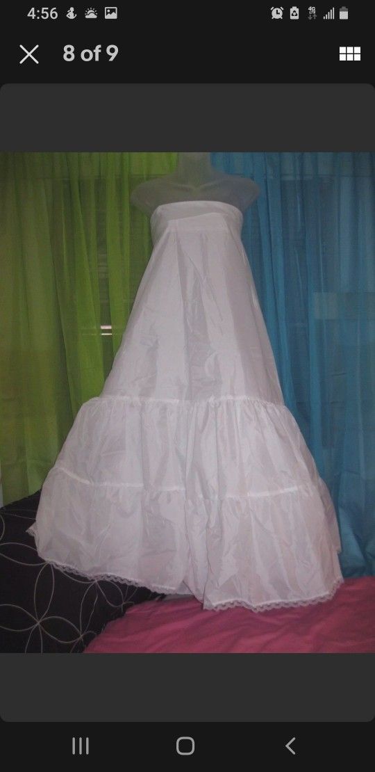 White Strapless Wedding Dress Size 12/14