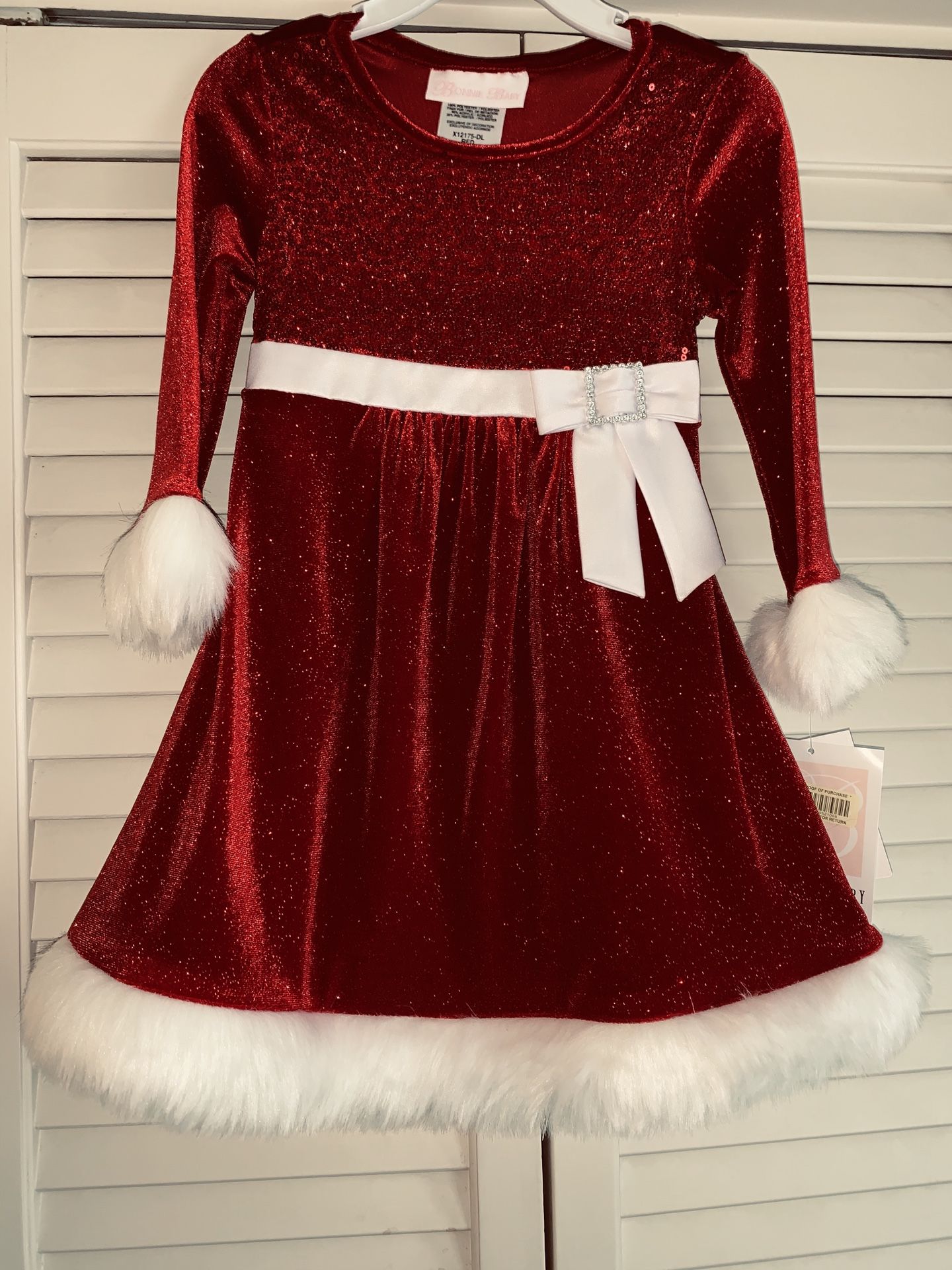 Bonnie Jean Christmas Santa Dress-24M Brand New