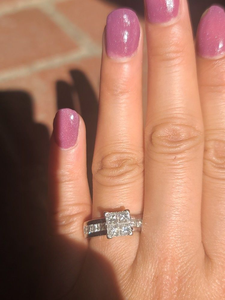 1.5 carat diamond engagement ring with 14k white gold