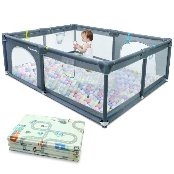 Large Playpen With Mat