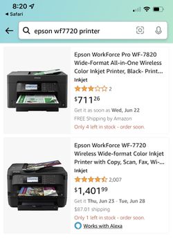 Epson WorkForce WF-7720 Wide-format All-In-One Inkjet Printer  Thumbnail