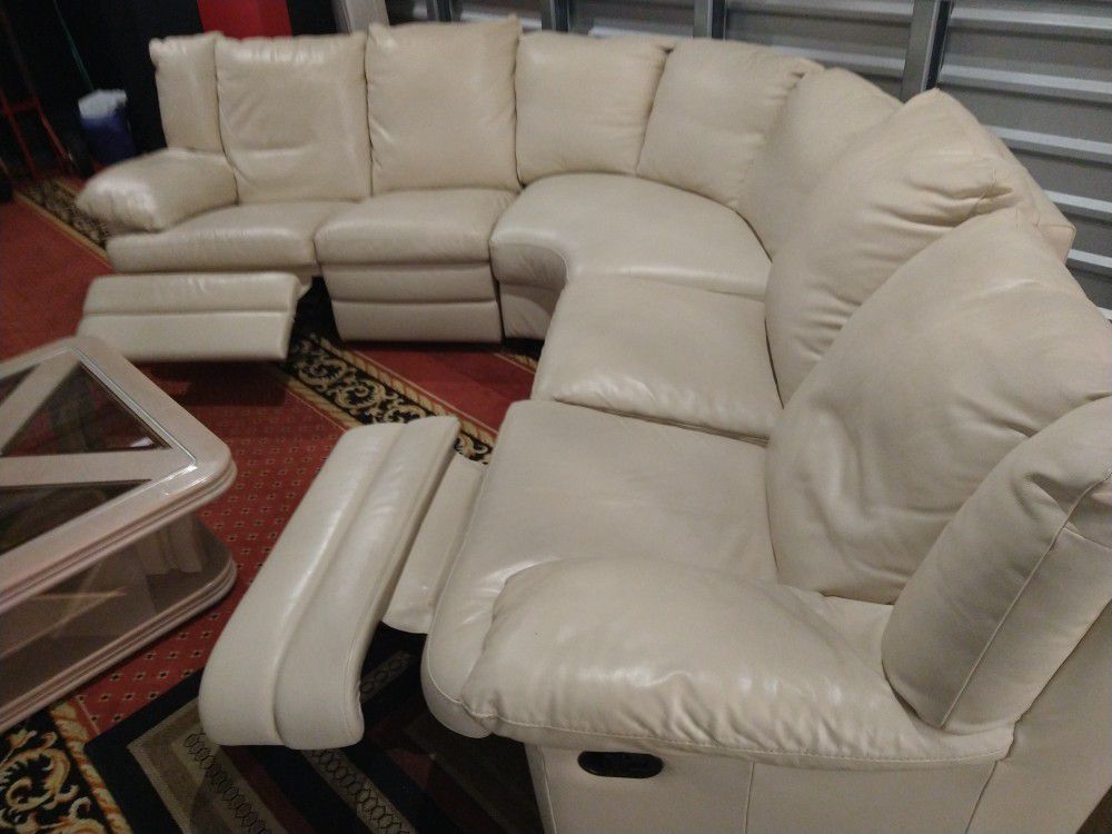 SOFA GENUINE 100% LEATHER RECLINER MANUAL.. DELIVERY SERVICE AVAILABLE 🚚