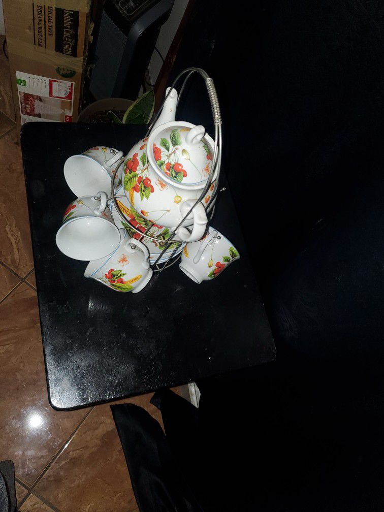 Ceramic Tea Set 5plated/5cups