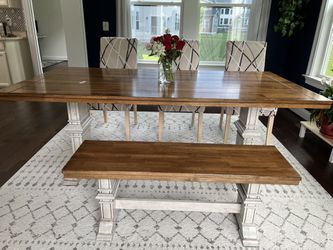 Dining Table With 4 Chairs & Bench Thumbnail