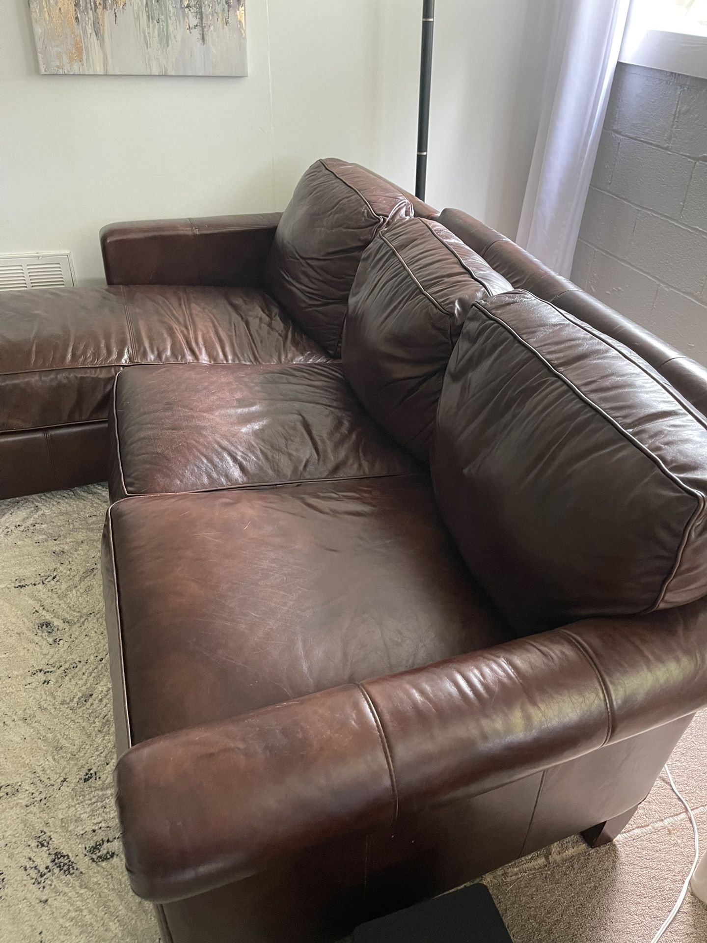 Leather Couch With Chase