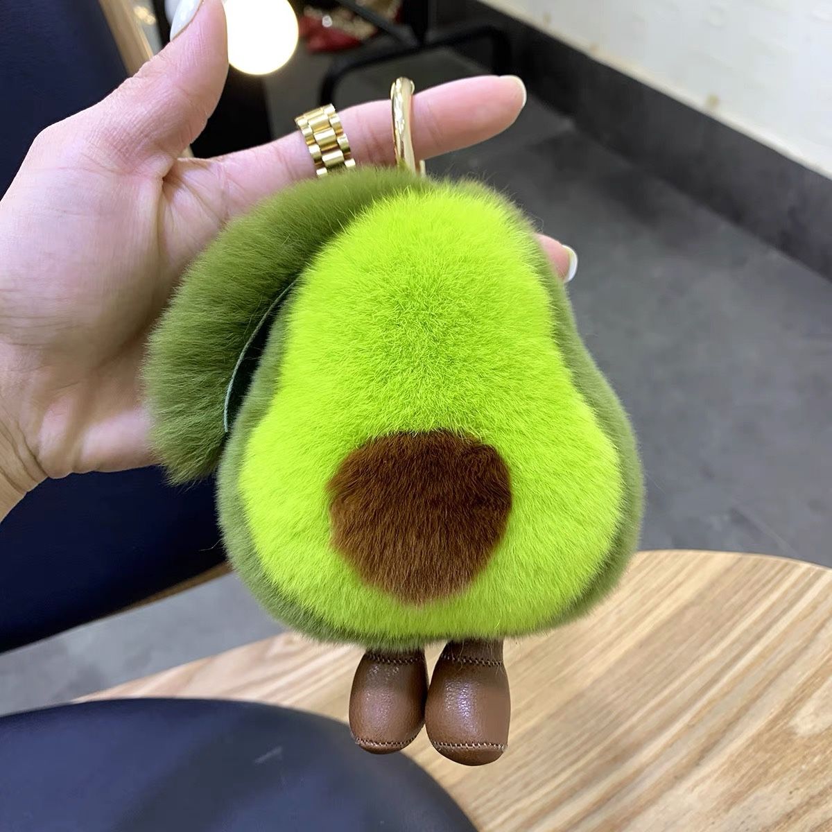 Rex Rabbit Fur avocado Keychain Bag Hangings