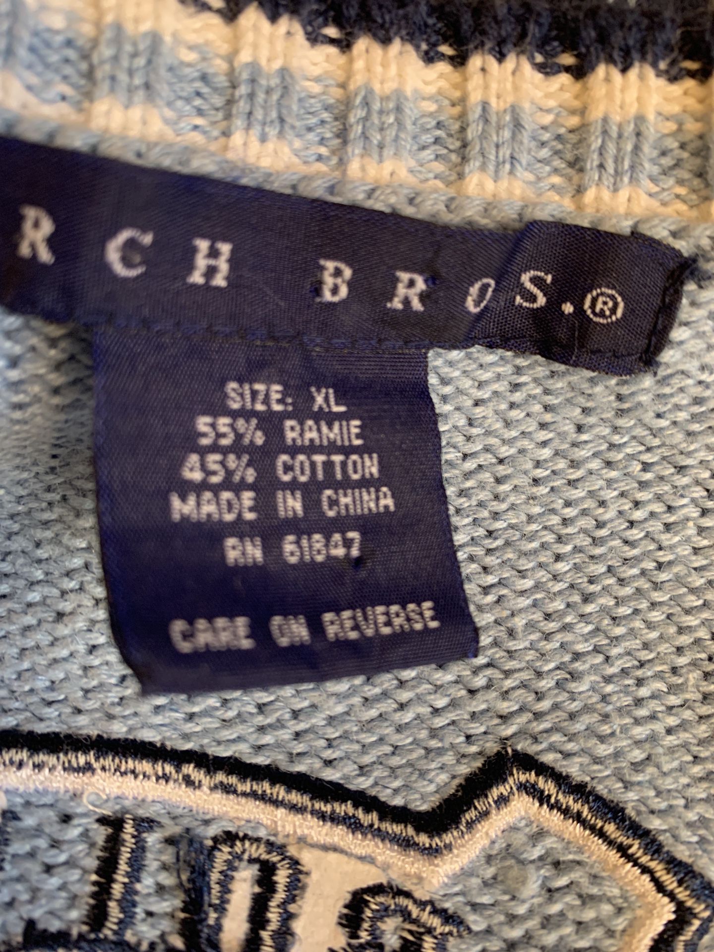 UNC TARHEEL SWEATER VEST Birch Bros. Vintage Women’s Size XL