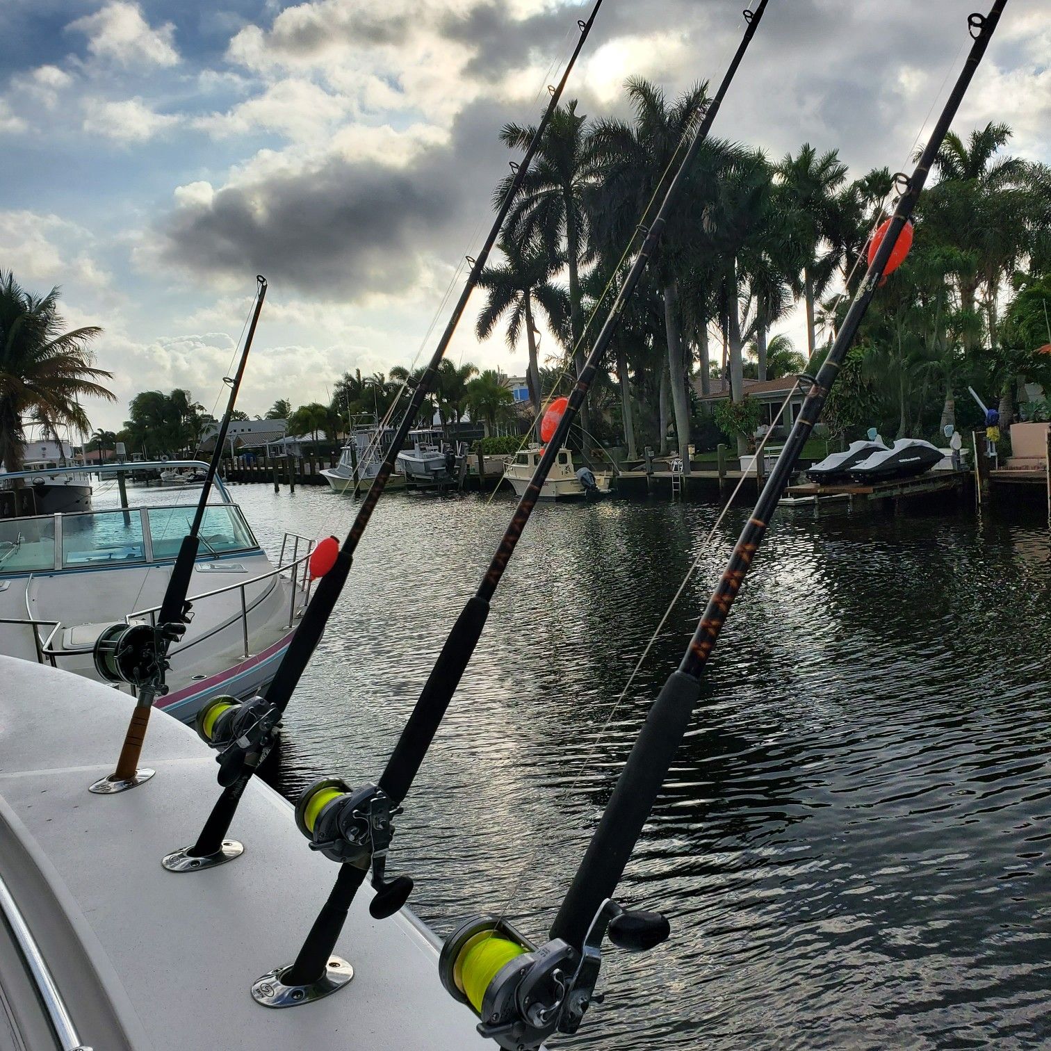 Kite fishing setup with 3 rods and 1 kite rod for Sale in Hillsboro