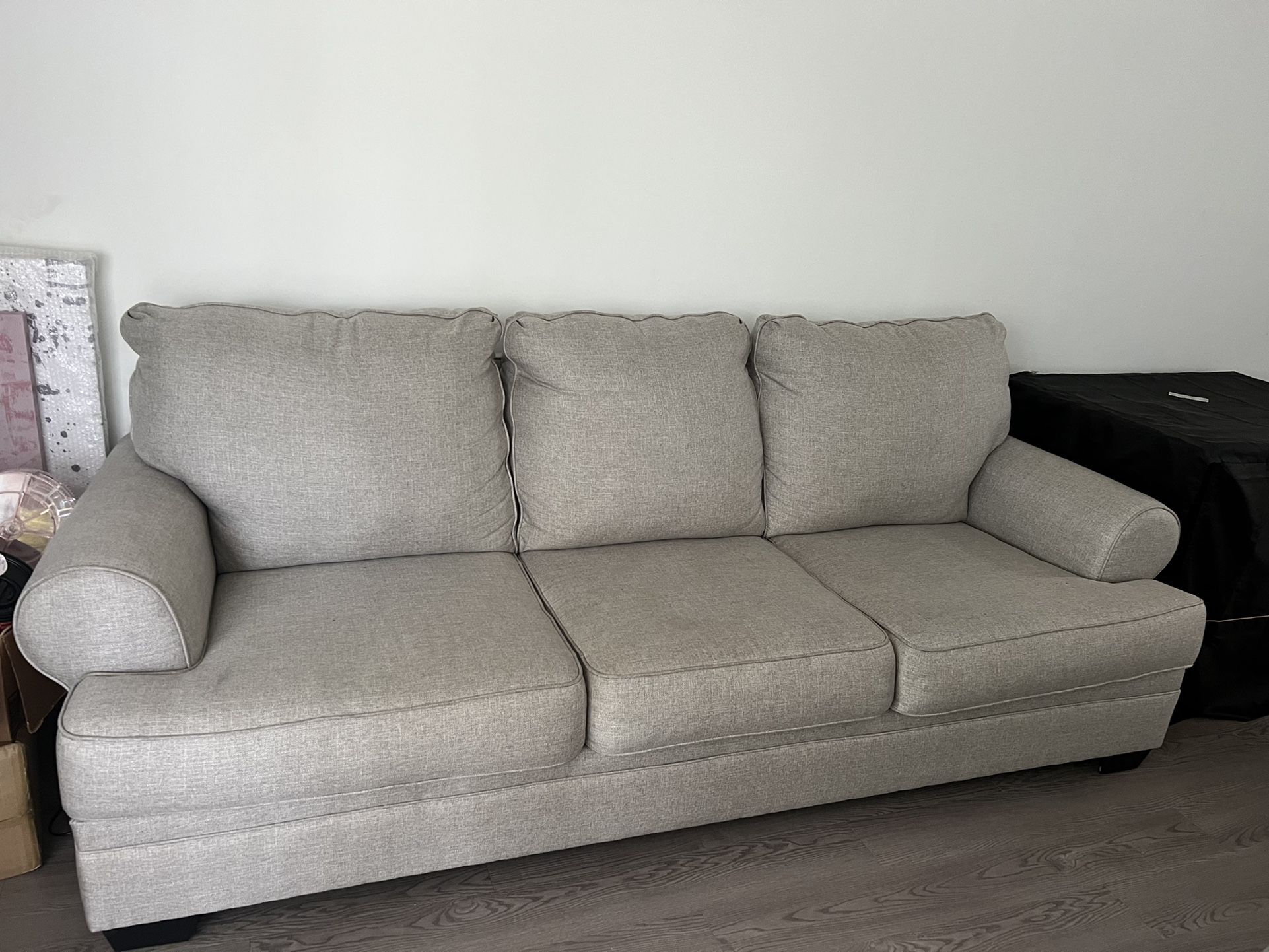Grey Love Seat And Three Seater