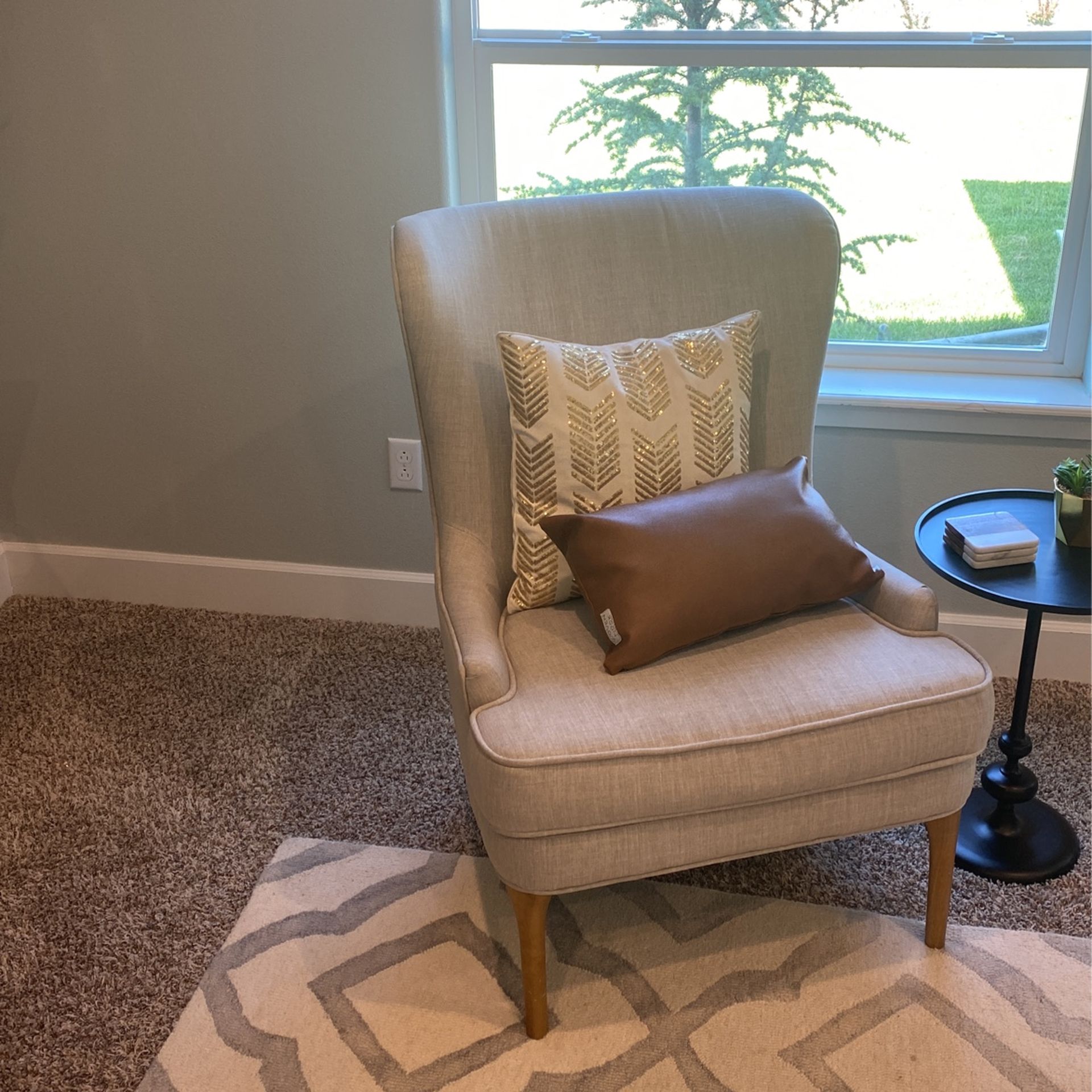Wingback Chair Light Grey