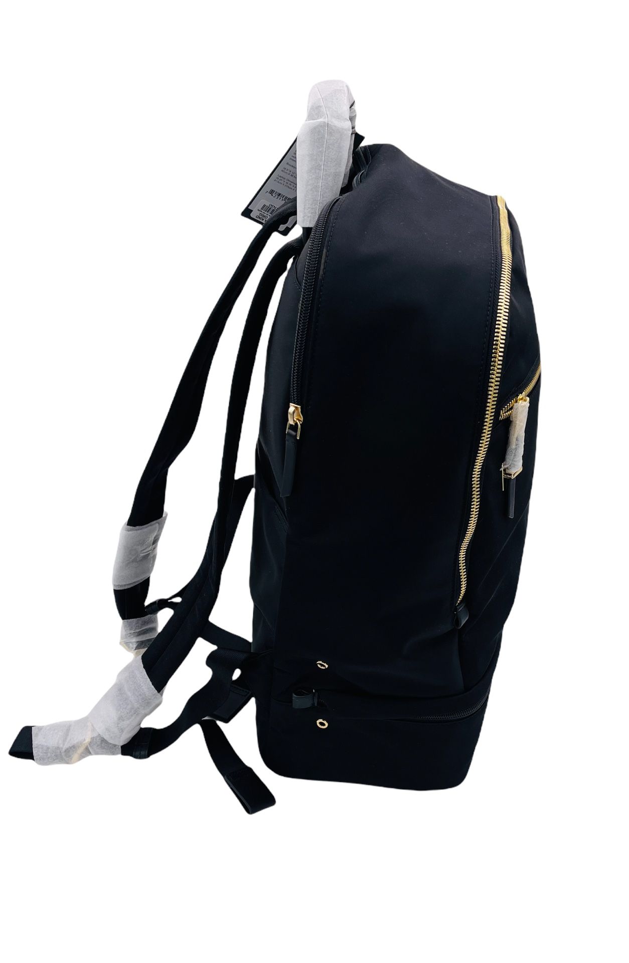 TUMI Brooklyn Double Compartment Backpack Black with Gold Hardware Voyageur
