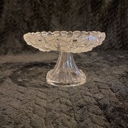 Vintage Crystal Candy Dish On Pedestal  Thumbnail