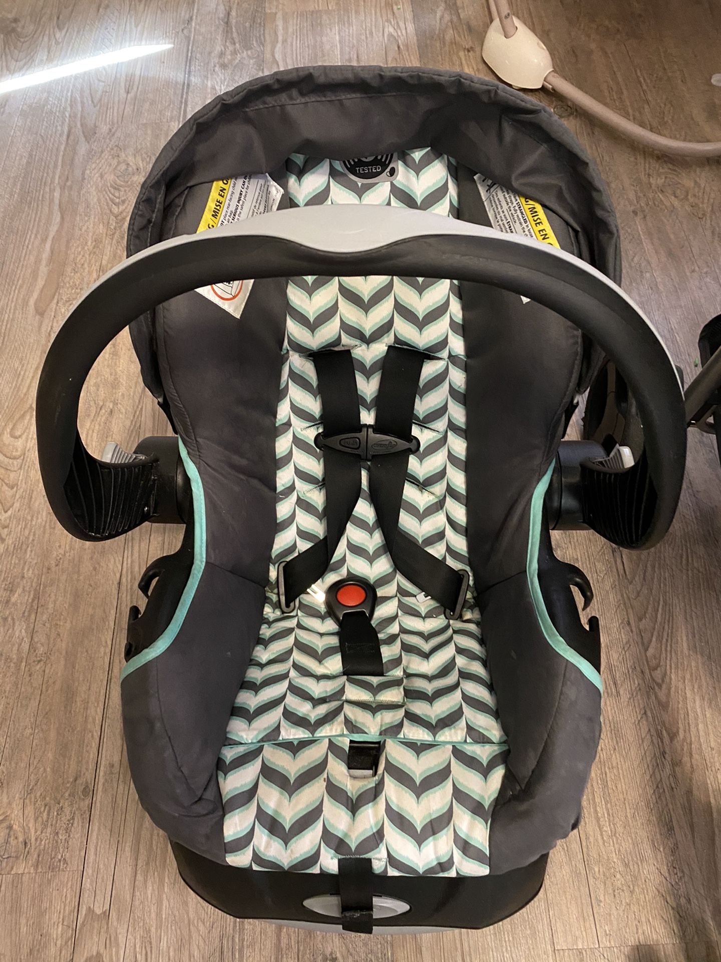 Evenflo car seat, base and stroller