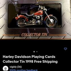 Harley Davidson Playing Cards Collectors Tin 1998 Thumbnail