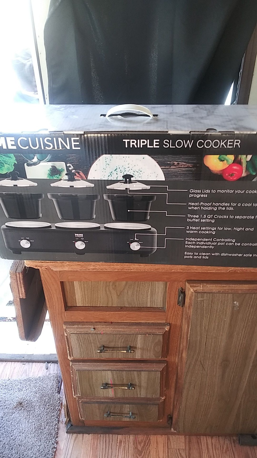 Prime cuisine triple slow cooker