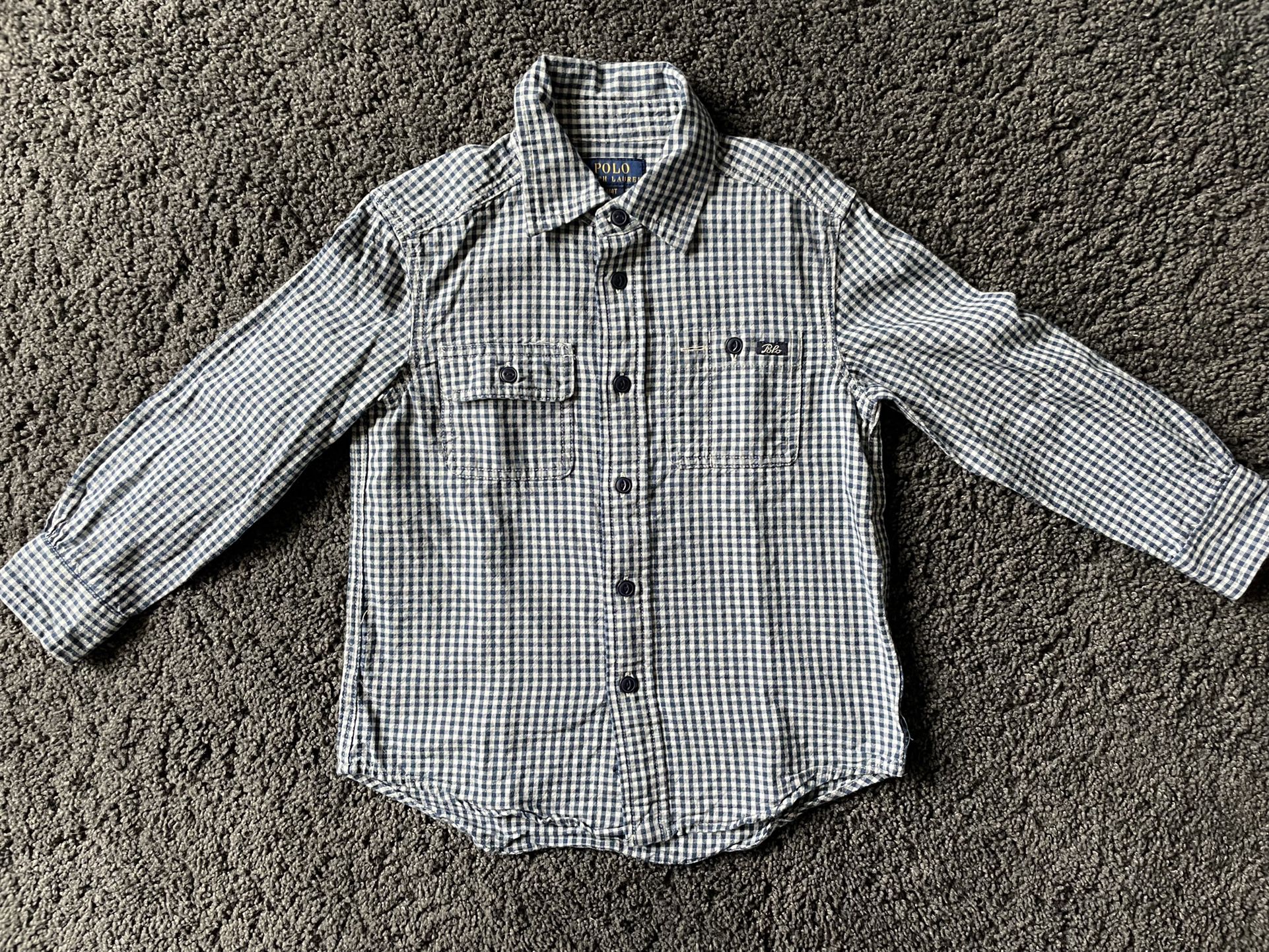 Boys Long Sleeve Button Down Shirt, Size 4 From Polo Ralph Lauren 