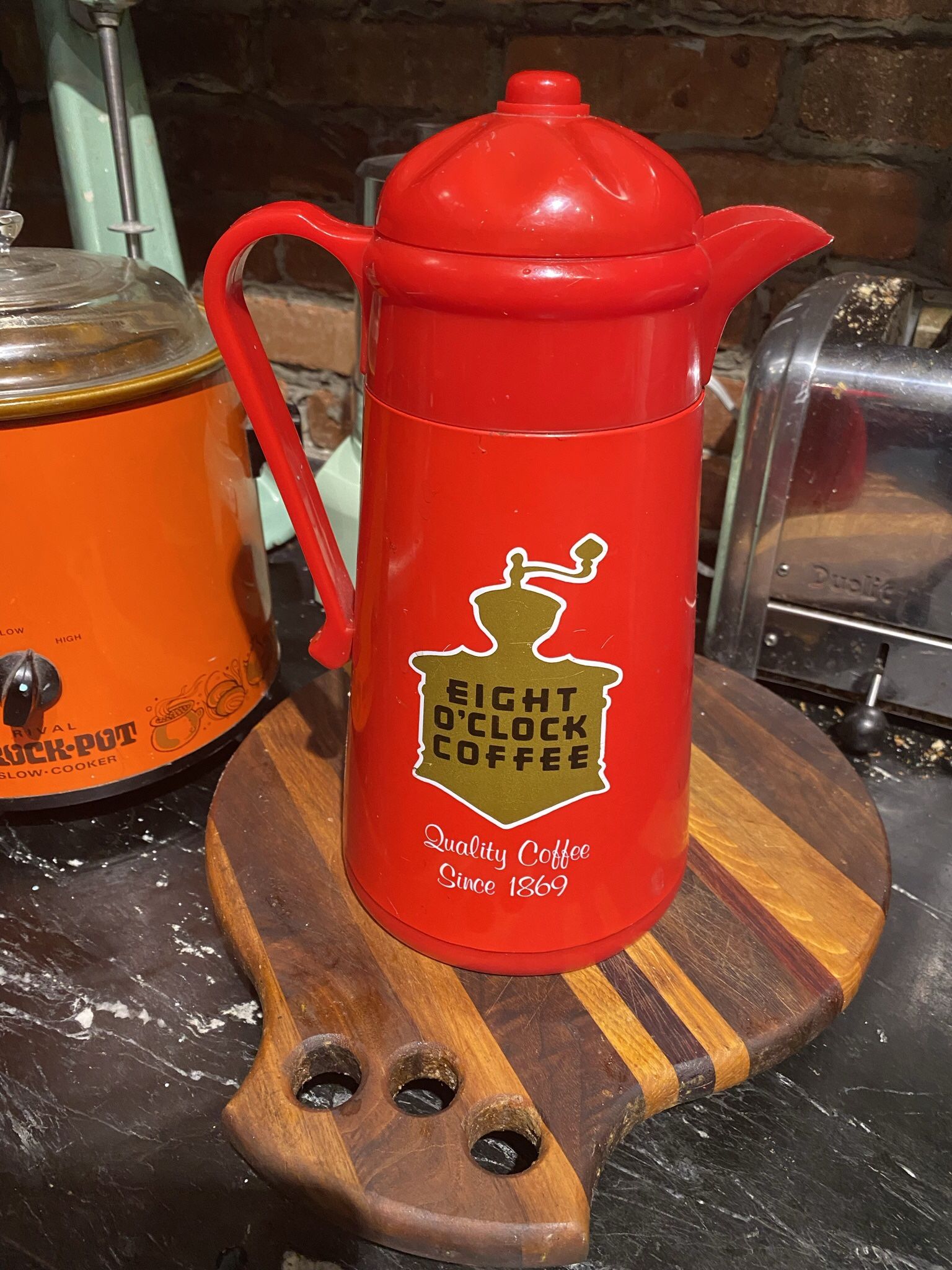 Red Eight O Clock Coffee Carafe
