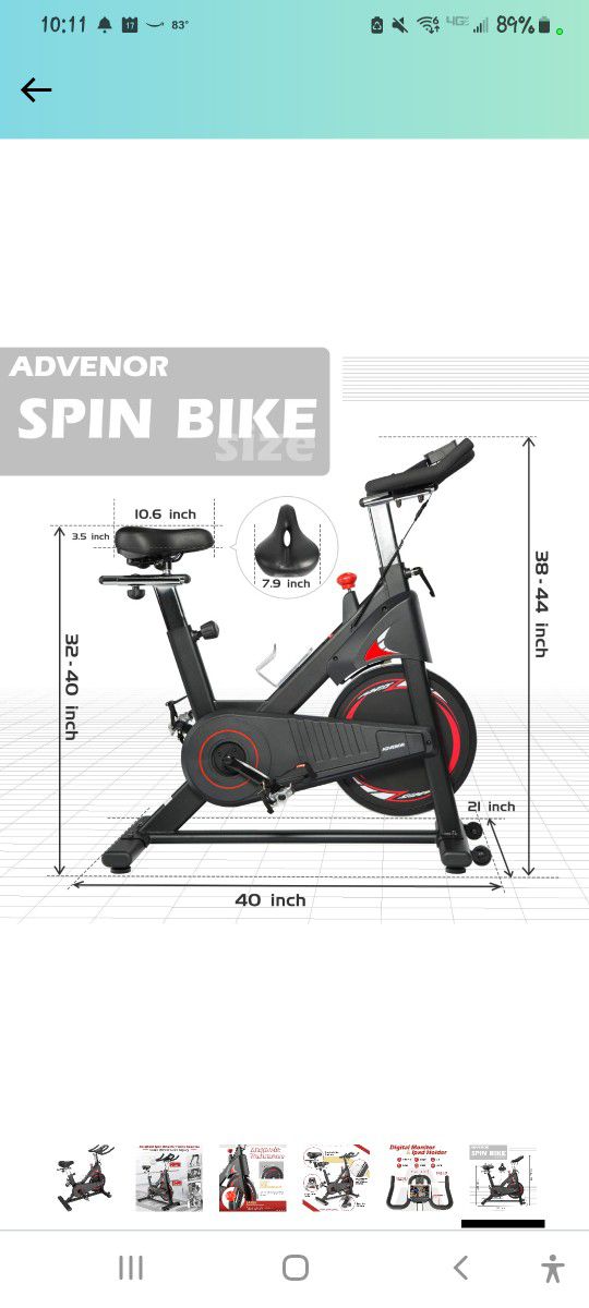 ADVENOR Magnectic Resistance Indoor Cycling Spin Bike NEW