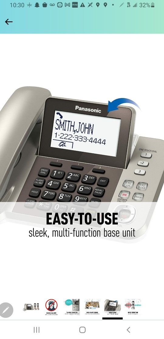 Panasonic KX-TGF352 Digital Corded/Cordless Answering System Champagne Gold