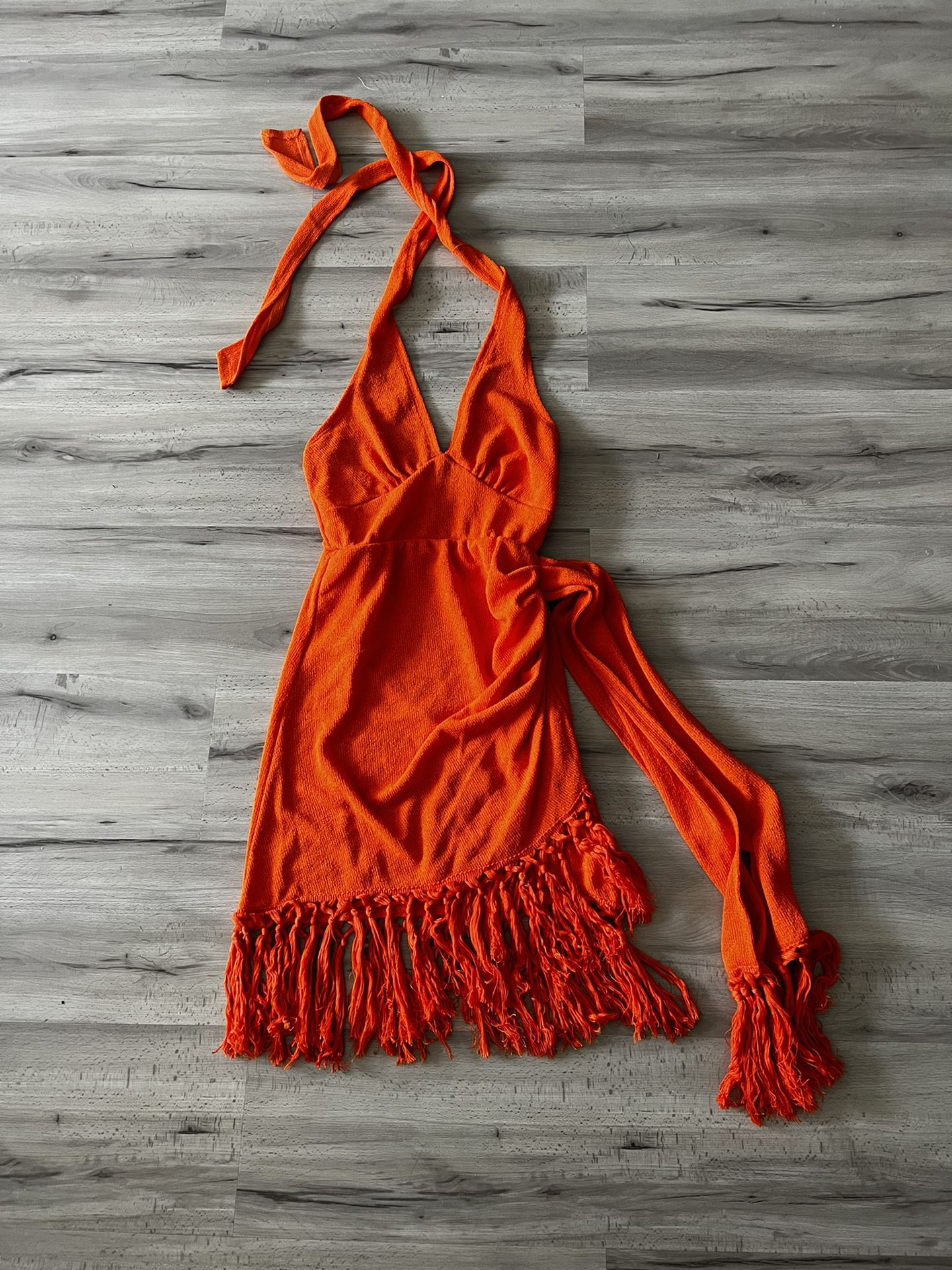 Orange Halter Top Dress 