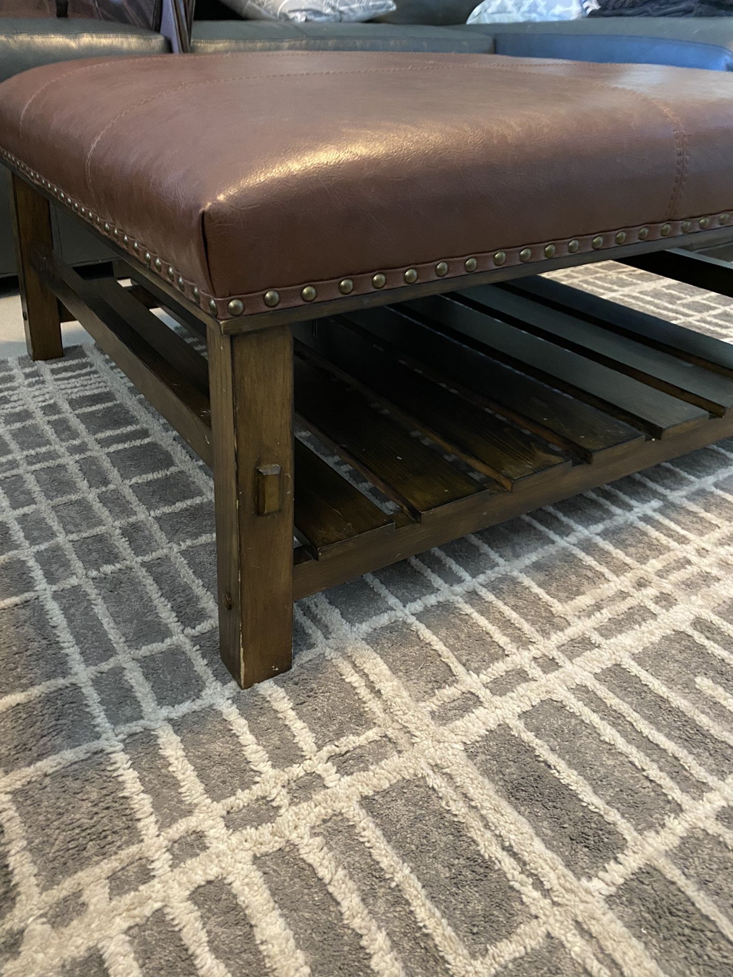 Leather Ottoman