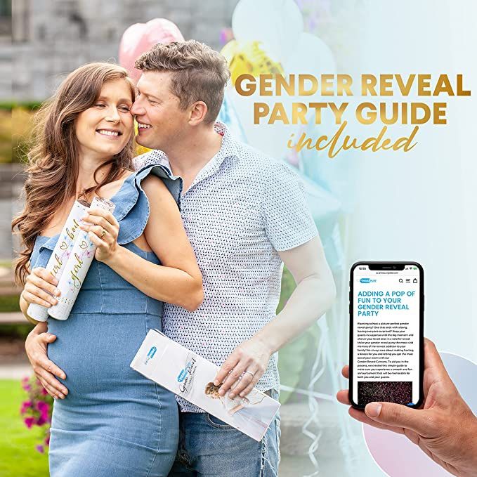 Gender Reveal Confetti Cannon - Set of 2 - Biodegradable Butterfly Confetti in Blue