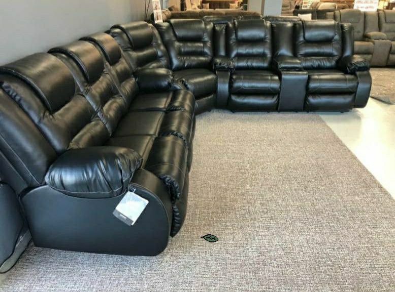 Brand New $39 Down‼[SPECIAL] Vacherie Black Reclining Sectional