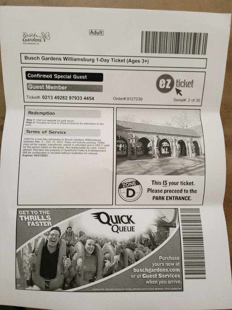Busch Gardens Tickets