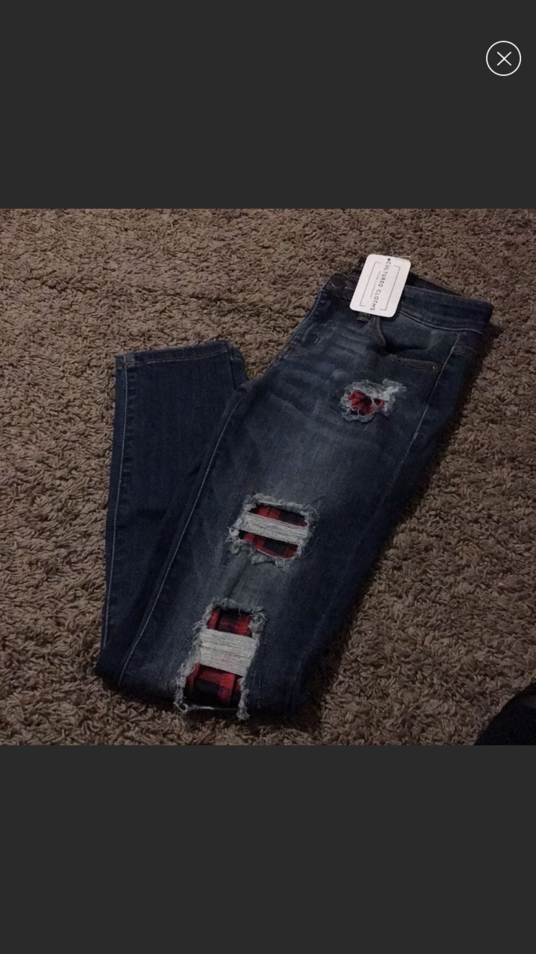 Skinny Jeans With Plaid