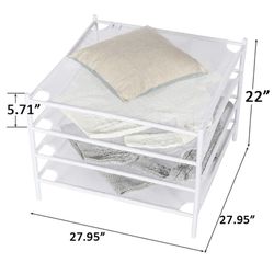 Portable Dry Rack for Indoor or Outdoor, White, 4-Pack STORAGE MANIAC Sweater Drying Rack, mesh clothes. Thumbnail
