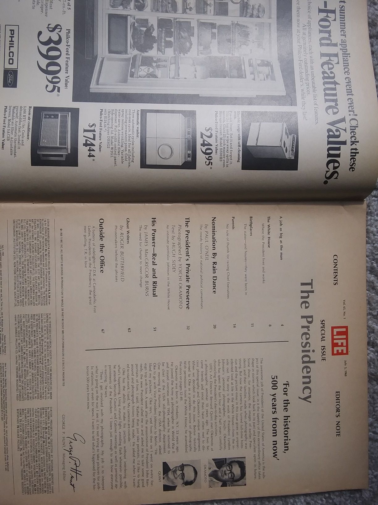 RARE 1968 LIFE Mag SPECIAL ISSUE : The Presidency