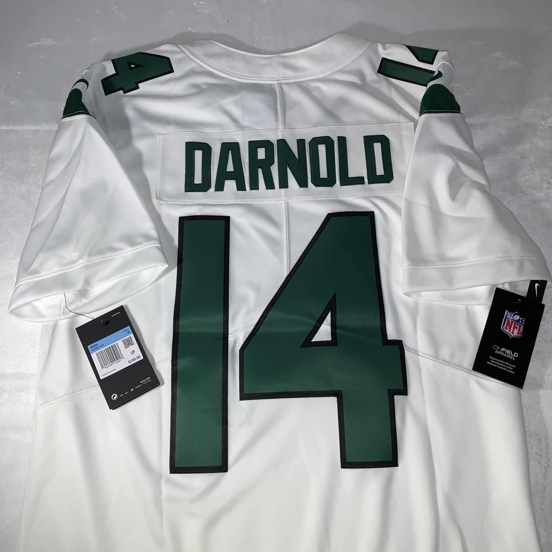 Sam Darnold Nike New York Jets NFL Vapor Limited Jersey Stitched White Size Medium Tags Still On Retail Price 150$