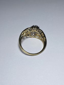 18KYG over .925 Sterling Silver .50ctw Genuine White Diamond Ring Size 8 Thumbnail