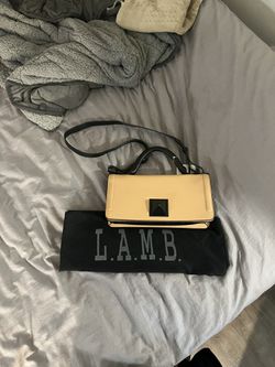 L.A.M.B. Really Unique Cream And Black Leather Shoulder Bag Thumbnail