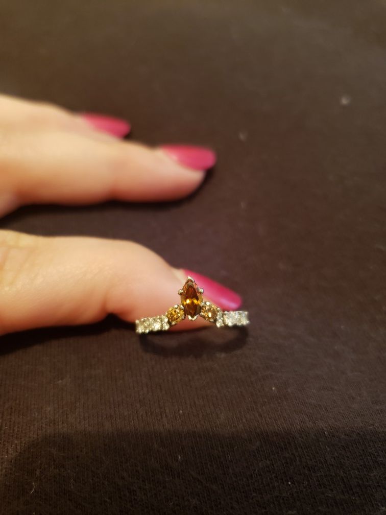 18k white gold tiara engagement ring