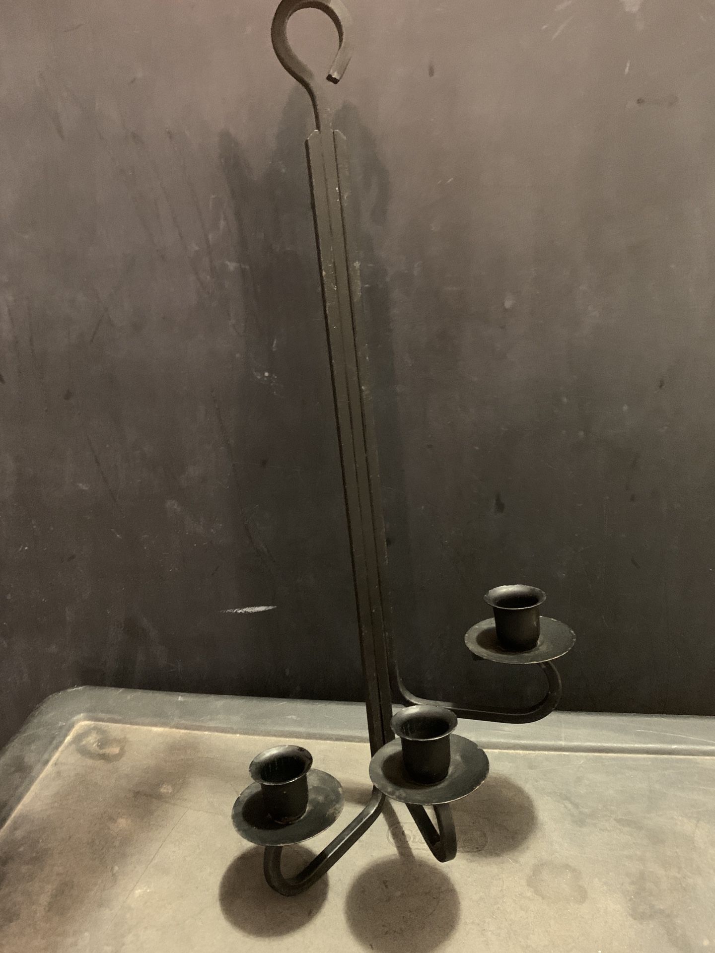 2 candle holders iron