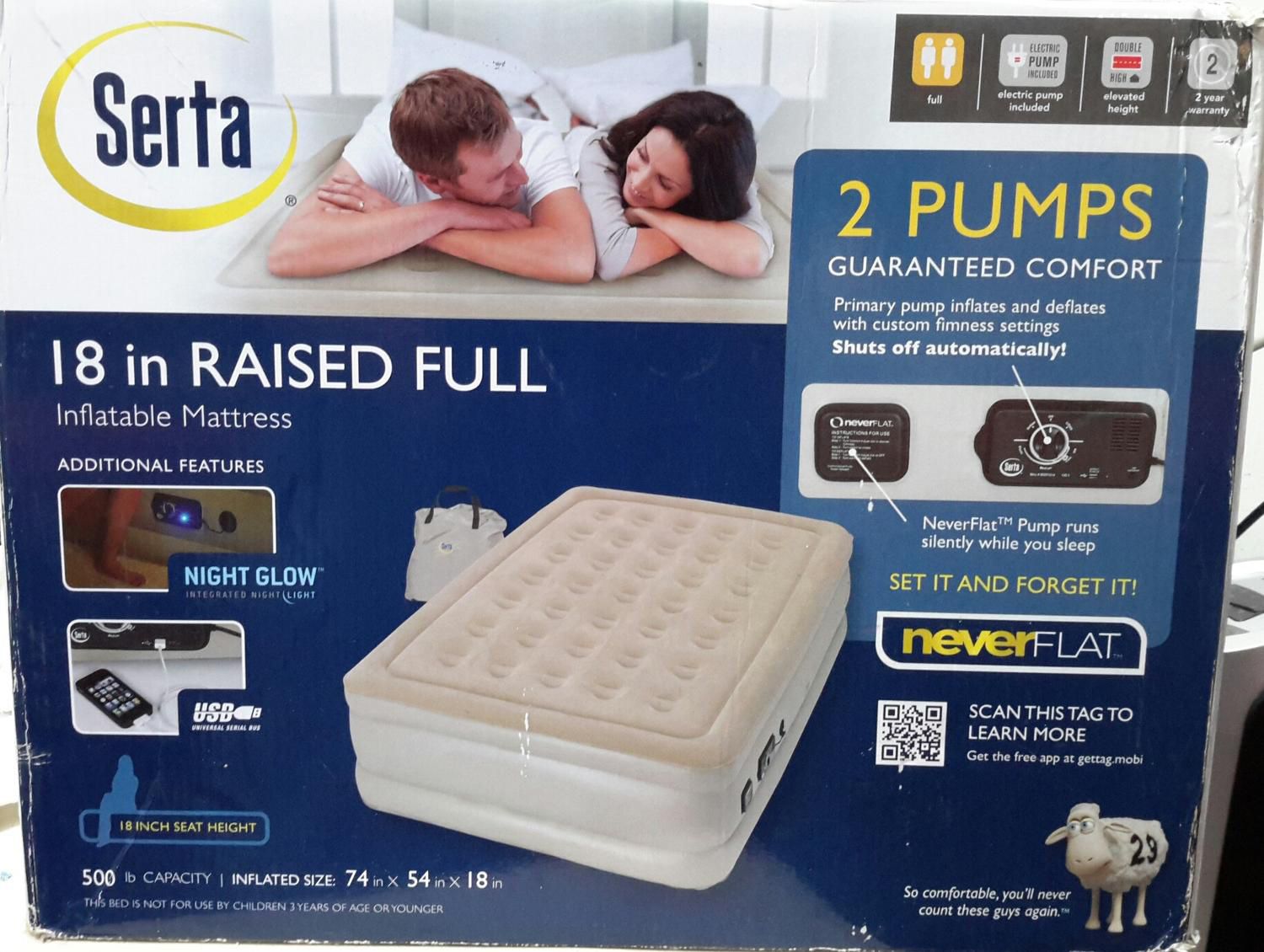 Serta Comfort Air Mattress with Electric PumpSerta Comfort Air Mattress with Electric Pump Double High Twin.