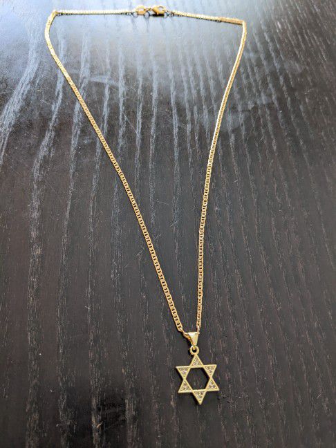 Gold Filled Star of David Pendant 18" Necklace 