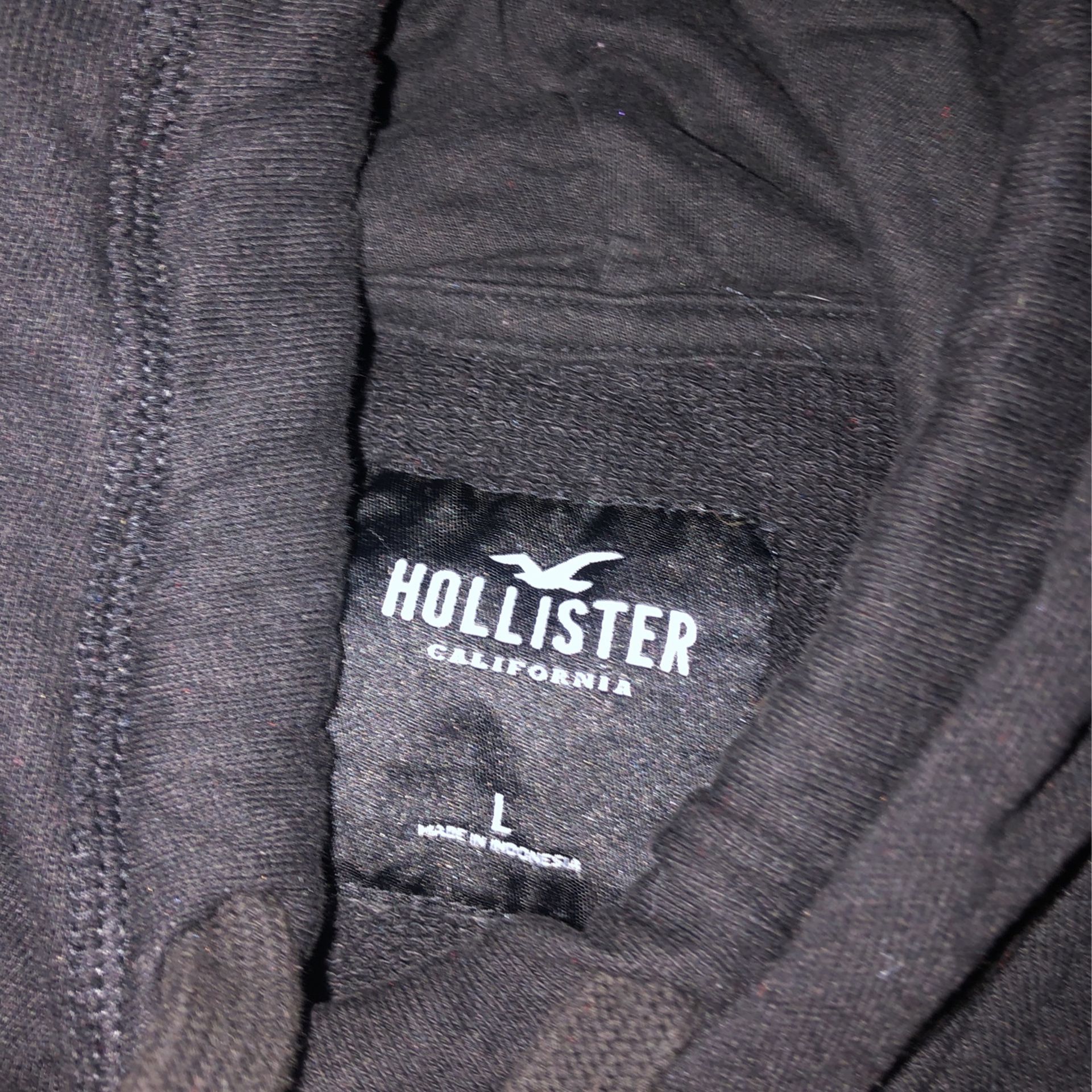 Hollister Cropped Black Hoodie (size Large)