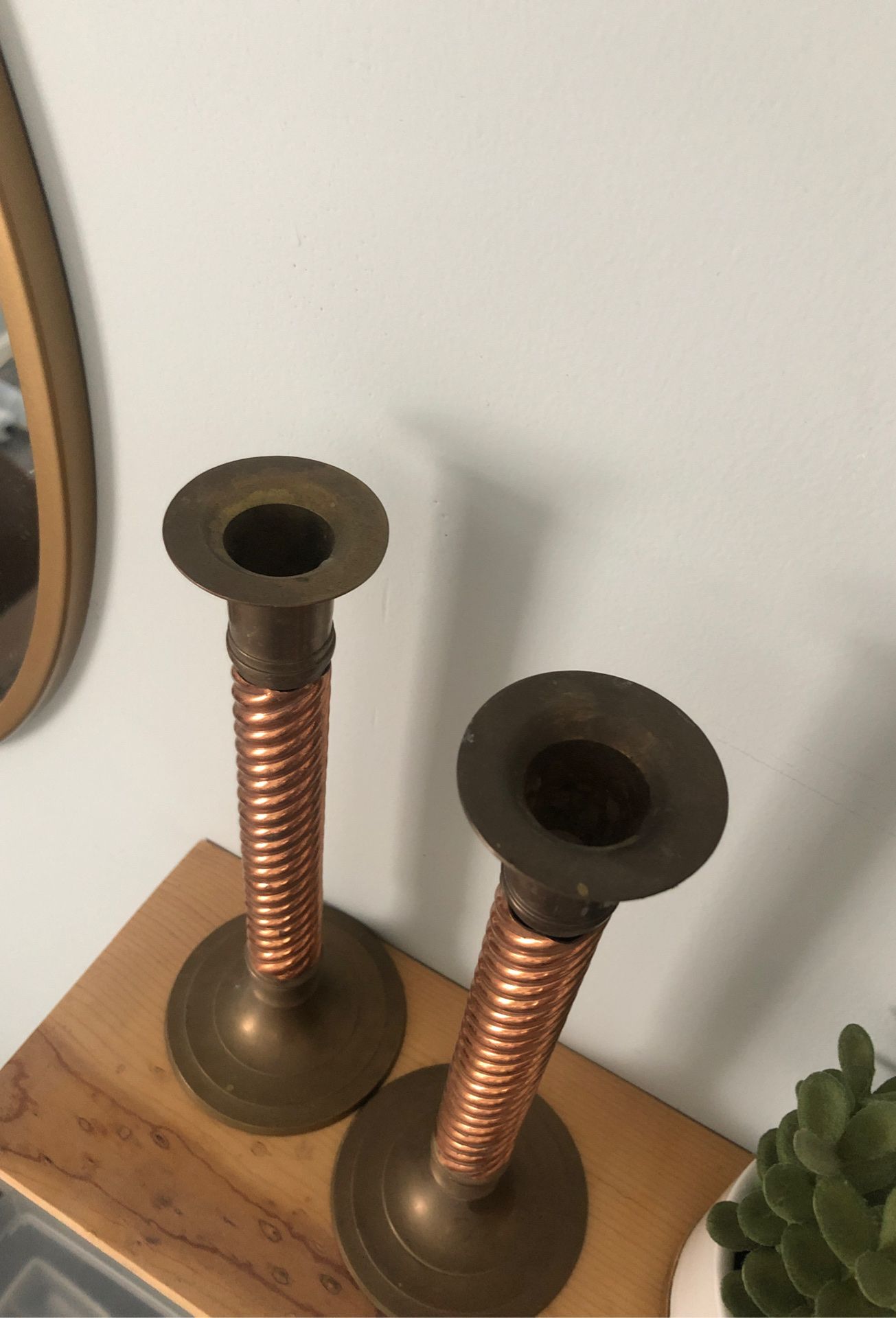 Solid brass/copper candle holders