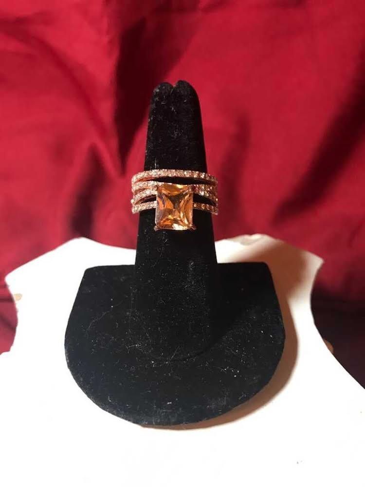 Rose Gold CZ Engagement Wedding Ring Size 7 NWOT