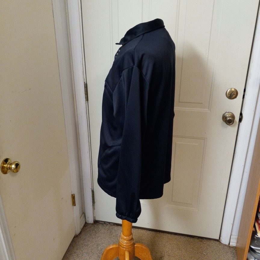 USOC Men's XL Track Warm Up Jacket Full Zipper 2 Pockets Made In USA Black GUC